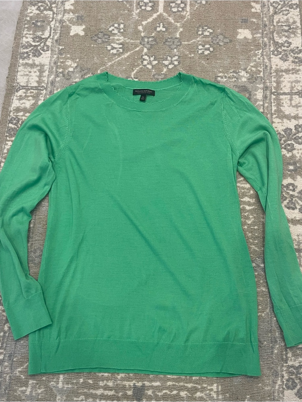 Banana Republic Green Merino Wool Crewneck